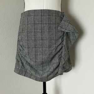 bishop + young Asymmetrical Plaid Skirt